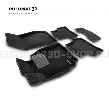 Текстильные 3D коврики Euromat3D Business в салон для Mercedes C-Class (W204) (2007-2014) № EMC3D-003503