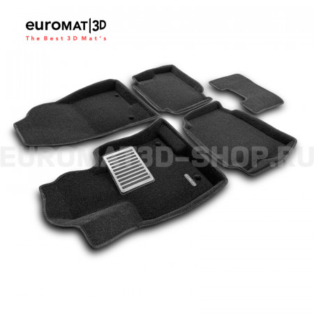 Текстильные 3D коврики Euromat3D Lux в салон для Mazda CX-9 (2017-) № EM3D-003401