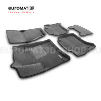 Текстильные 3D коврики Euromat3D Business в салон для Volkswagen Touareg (2010-2017) № EMC3D-004101G Серые
