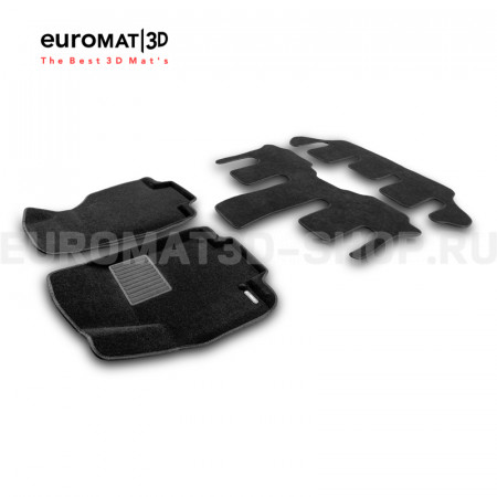Текстильные 3D коврики Euromat3D Business в салон для Gac GN8 (2020-2023) № EMC3D-001430