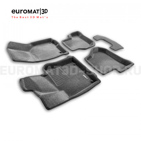 Текстильные 3D коврики Euromat3D Business в салон для Skoda Octavia A5 (2004-2013) № EMC3D-004502G Серые