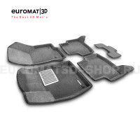 Текстильные 3D коврики Euromat3D Lux в салон для Skoda Octavia A8 (2020-) № EM3D-004507G Серые