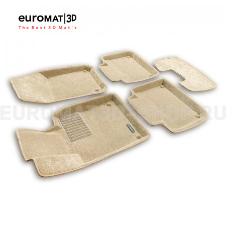Текстильные 3D коврики Euromat3D Business в салон для Volvo S90 (2017-) № EMC3D-005510T Бежевые