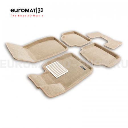 Текстильные 3D коврики Euromat3D Lux в салон для Bmw 3 (F30) X-Drive (2010-2018) № EM3D-001223T Бежевые