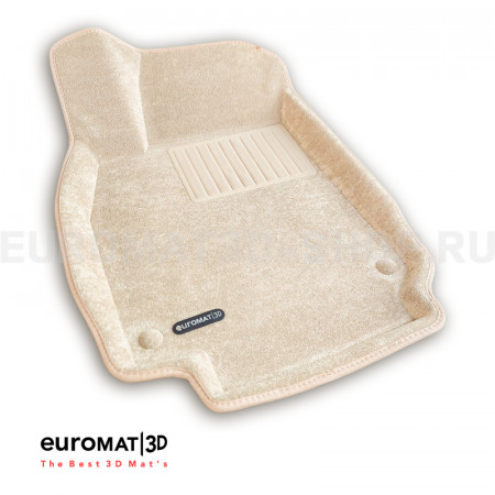 Текстильные 3D коврики Euromat3D Business в салон для Audi A7 (2019-) № EMC3D-001111T Бежевые