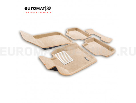 Текстильные 3D коврики Euromat3D Lux в салон для Bmw 3 (E90) (2007-2010) № EM3D-001208T Бежевые