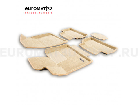Текстильные 3D коврики Euromat3D Business в салон для Changan UNI-T (2023-) № EMC3D-001333T Бежевые
